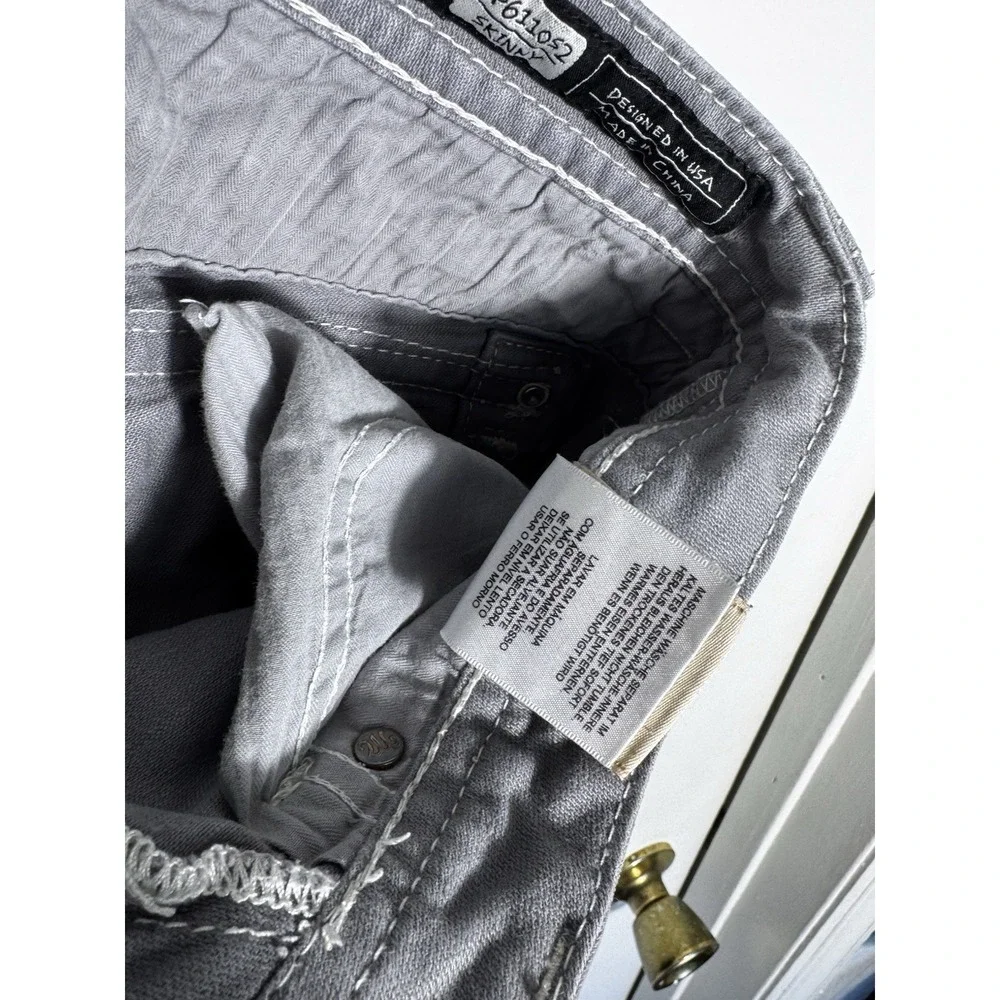 Miss Me Womens Skinny Jeans Size 28 Grey Cross Angel Wings Rhinestone JP5558S5 - Picture 8 of 12